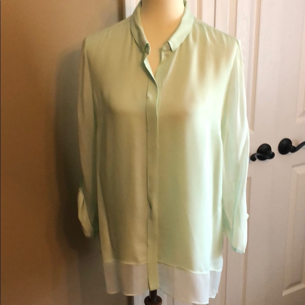 Mint green Elie Tahari blouse.